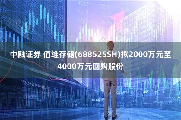 中融证券 佰维存储(688525SH)拟2000万元至4000万元回购股份